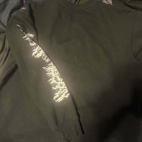 SWIXXZ Skull Pile Black Oversize Crewneck Sweatshirt - Picture 3 of 4